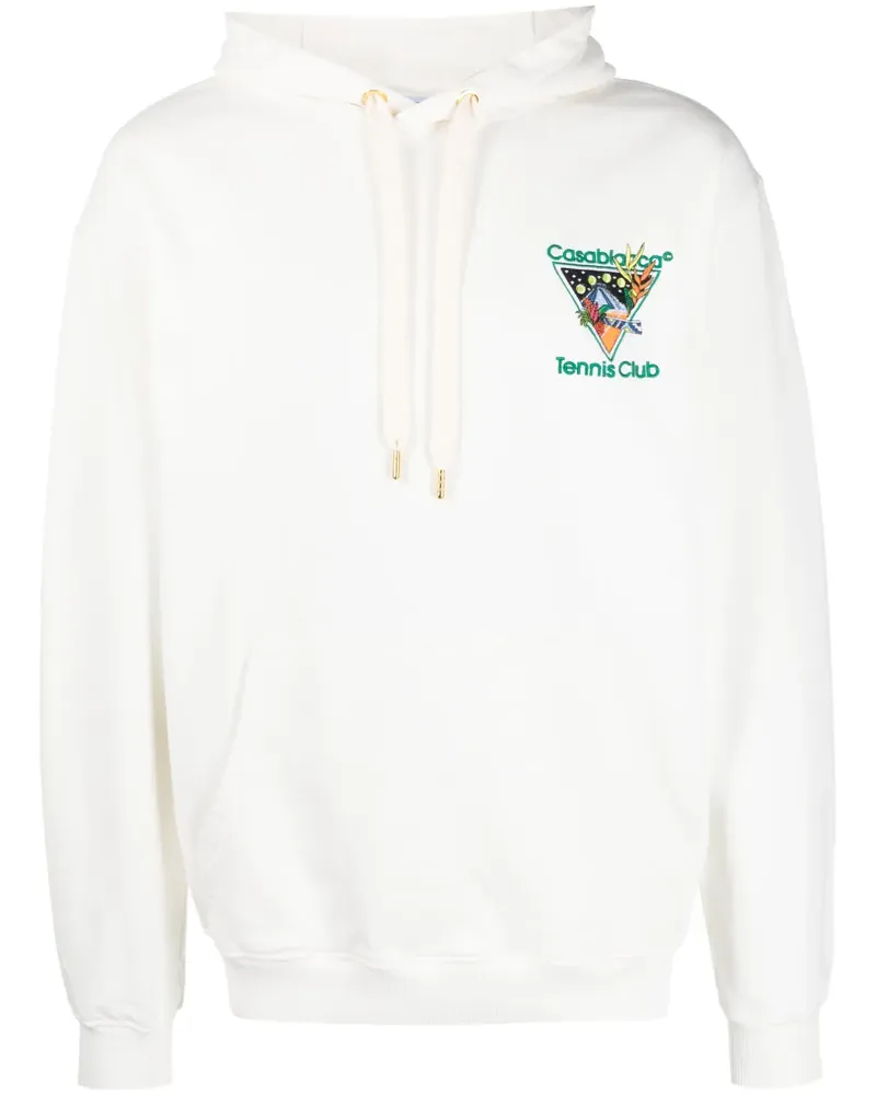 Casablanca Paris Tennis Club Hoodie aus Bio-Baumwolle - Weiß Weiß