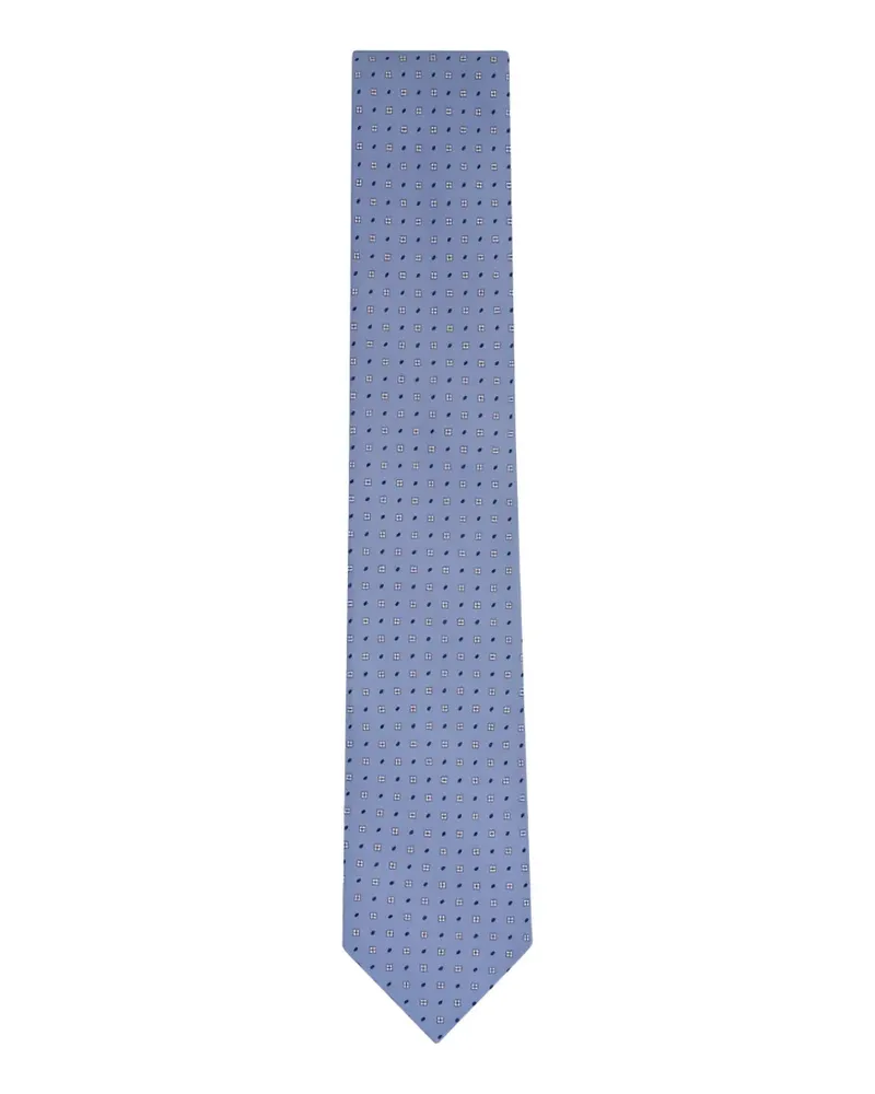 Canali spring patterned silk tie - Blau Blau