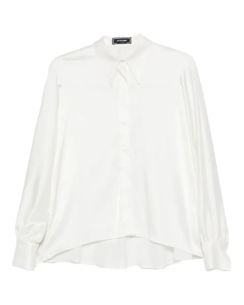 STYLAND kimono-sleeve satin shirt - Nude Nude