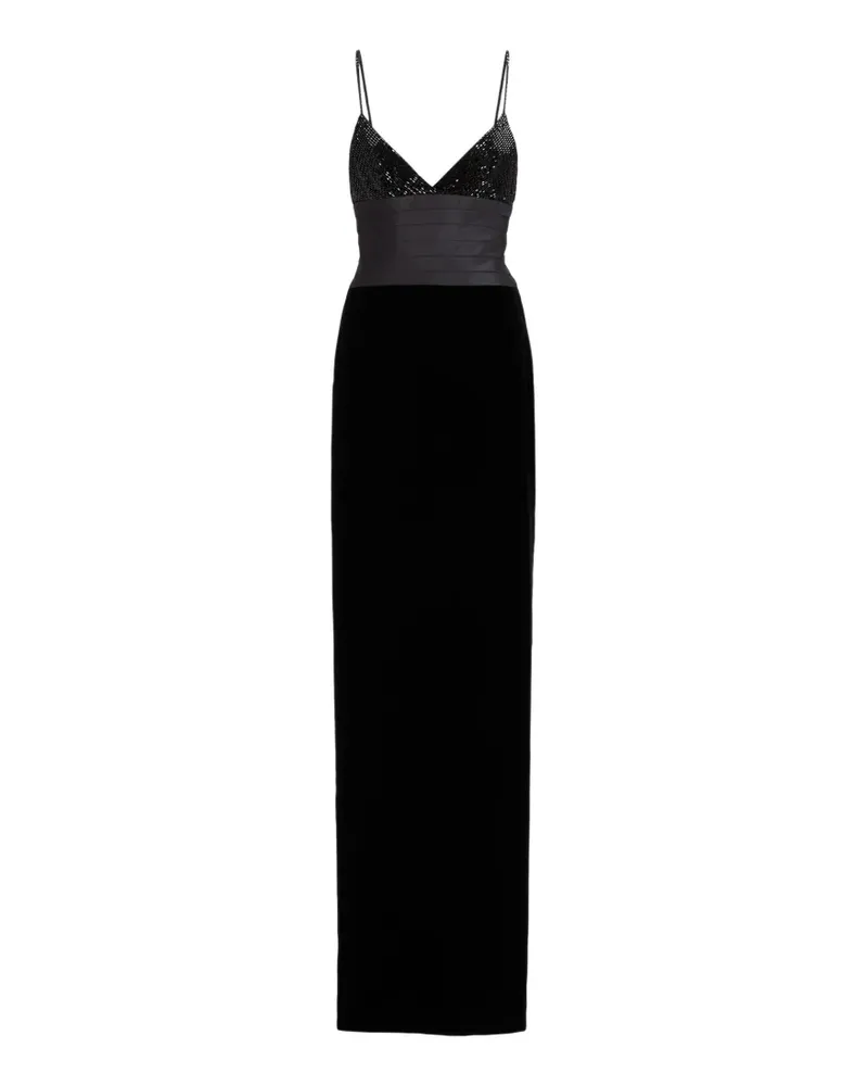 Ralph Lauren sequin V-neck maxi dress - Schwarz Schwarz