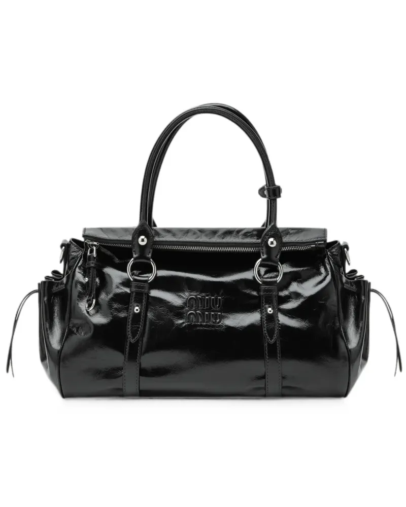 Miu Miu Shopper mit Logo-Prägung - Schwarz Schwarz