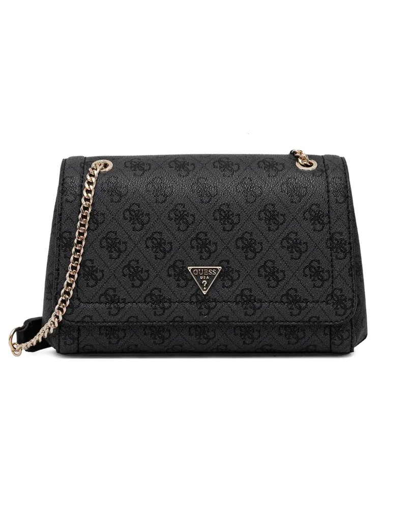 Guess monogram-pattern satchel bag - Schwarz Schwarz