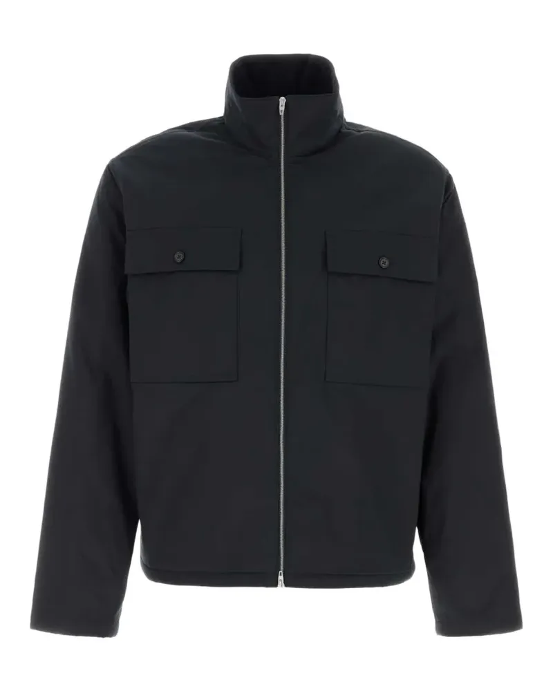 Jil Sander high-neck flap-pocket jacket - Schwarz Schwarz