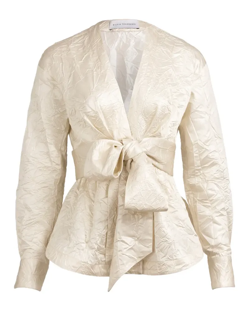 Silvia Tcherassi Saanvi Bluse mit Schleifendetail - Nude Nude