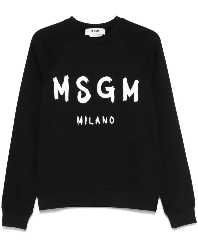 MSGM Sweatshirt mit Logo-Print - Schwarz Schwarz