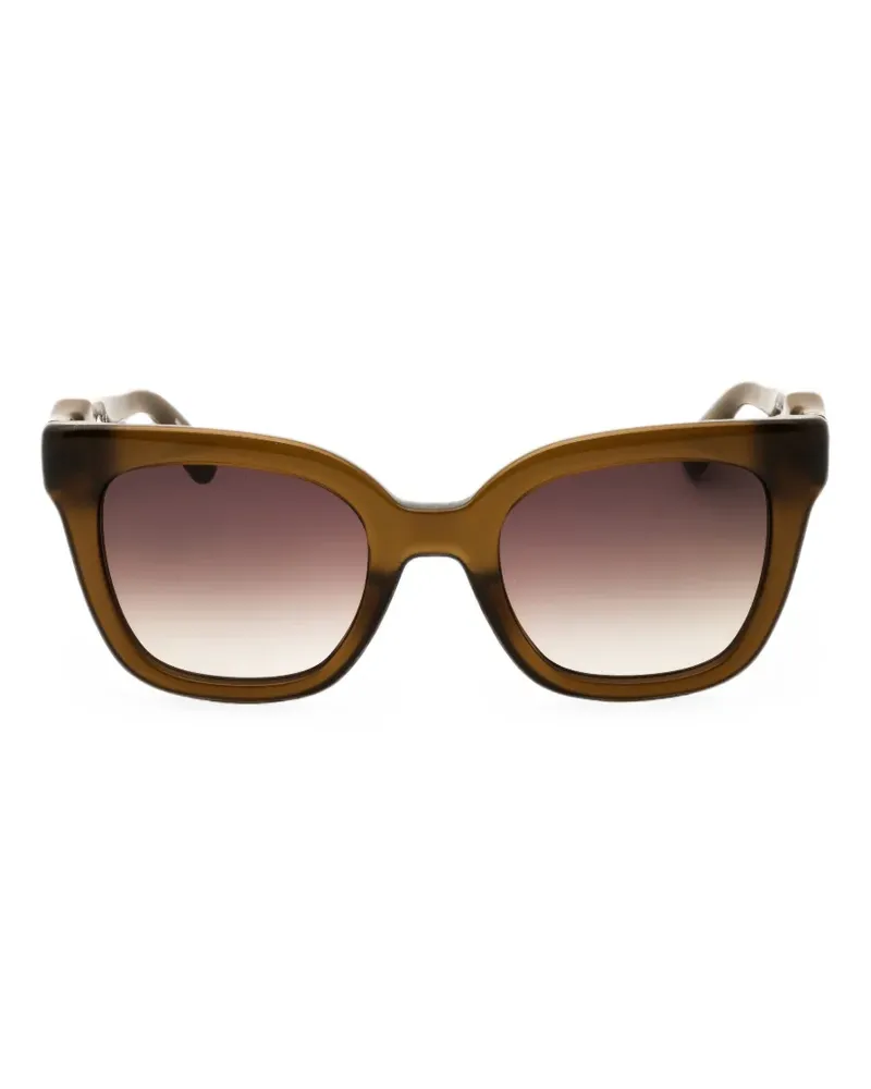 Longchamp Sonnenbrille mit eckigem Gestell - Braun Braun