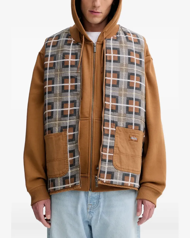 Dickies x Trasher reversible check-pattern gilet - Braun Braun
