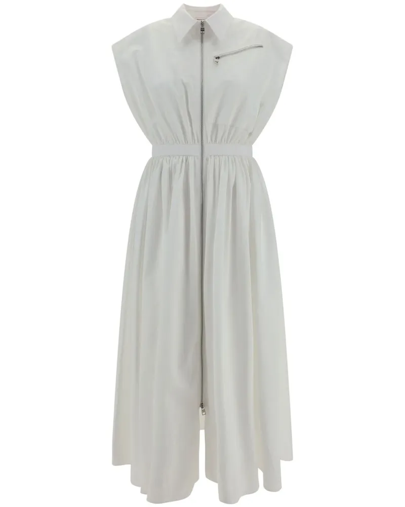 Alexander McQueen Hemdkleid mit Gürtel - Weiß Weiß