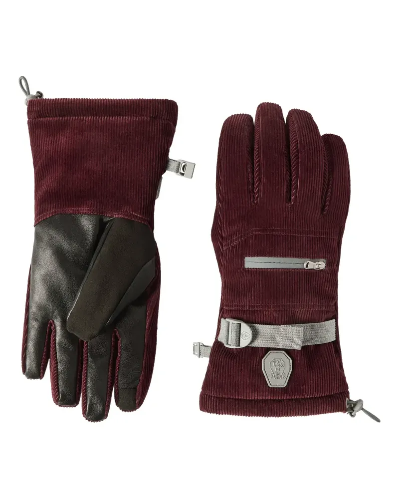 Brunello Cucinelli Gebondete Mountain Handschuhe aus Cord mit Logo - Violett Violett