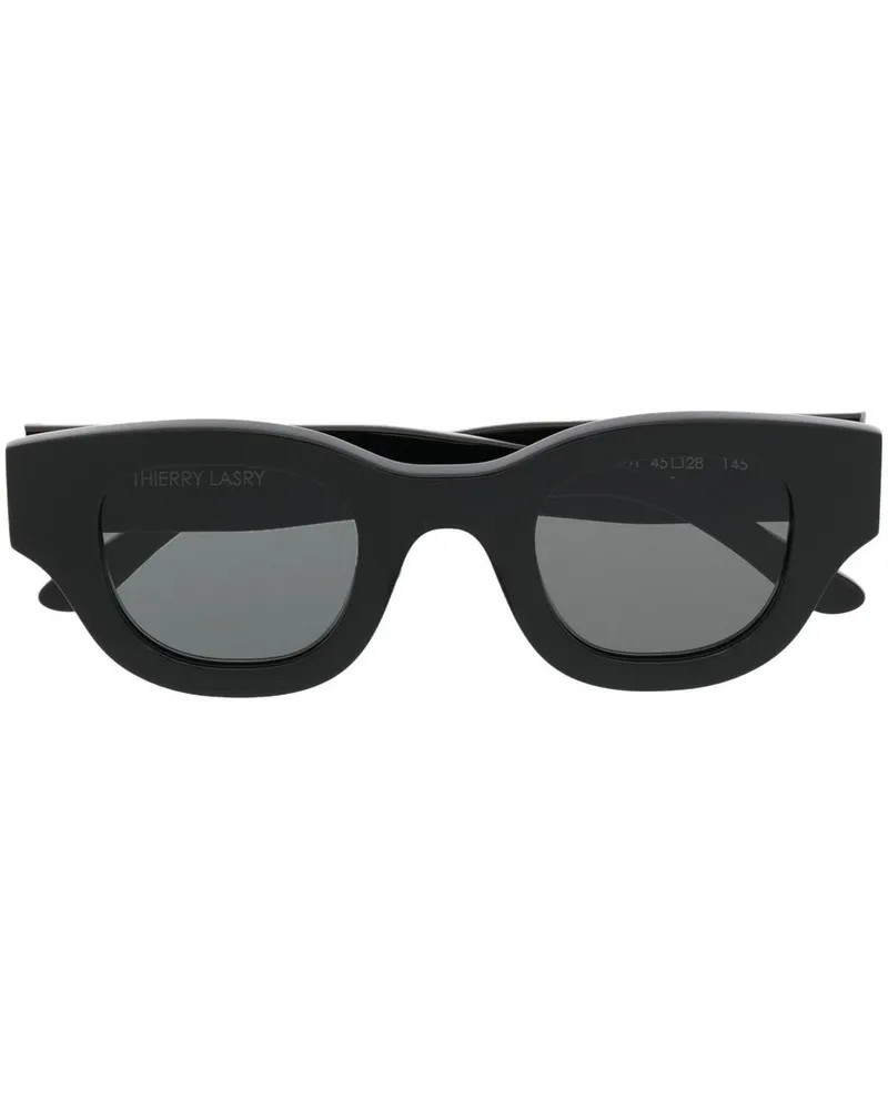 Thierry Lasry Eckige Autocracy Sonnenbrille Schwarz