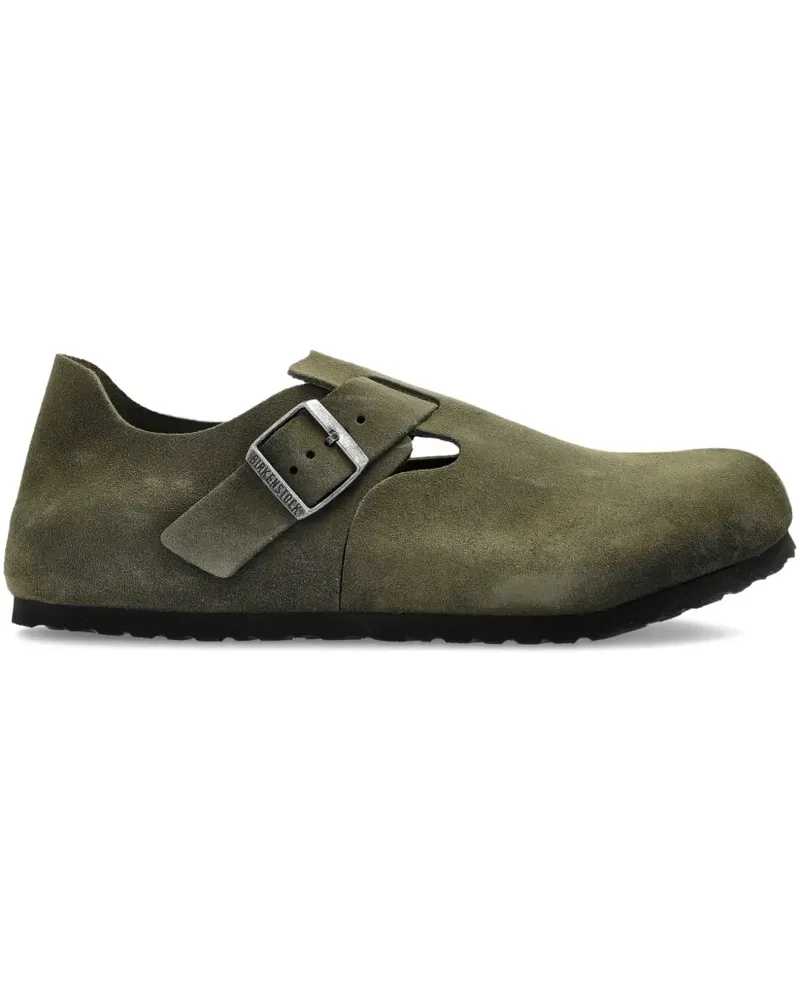 Birkenstock London Mules aus Wildleder mit Schnallendetail - Grün Grün