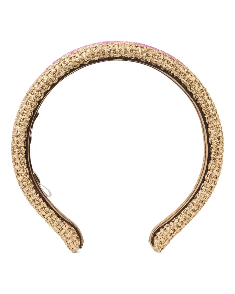 Jimmy Choo logo-script headband - Gold Gold