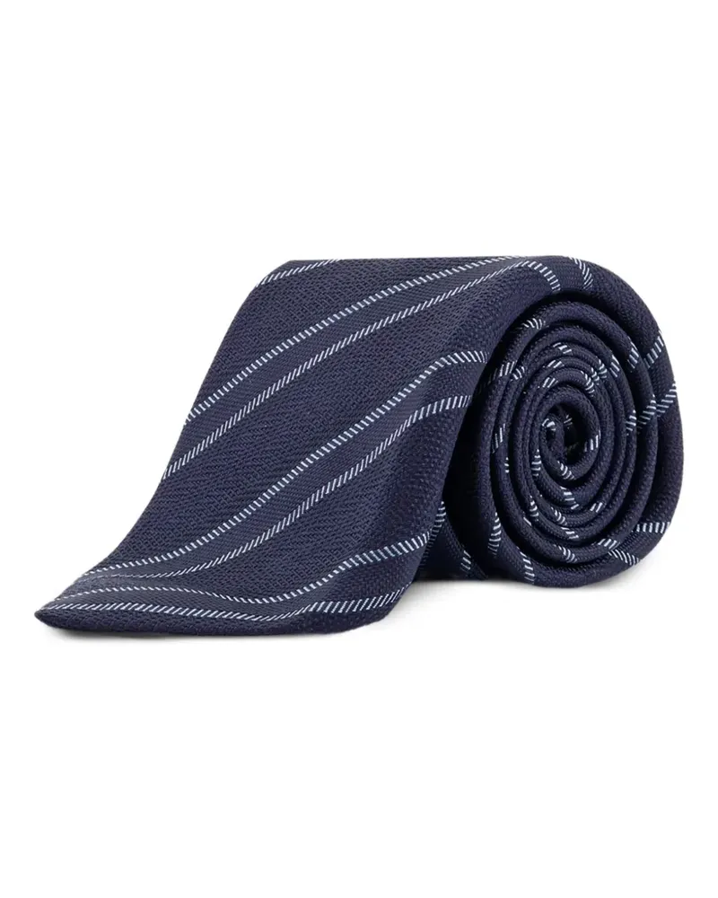 Kiton Gestreifte Krawatte - Blau Blau