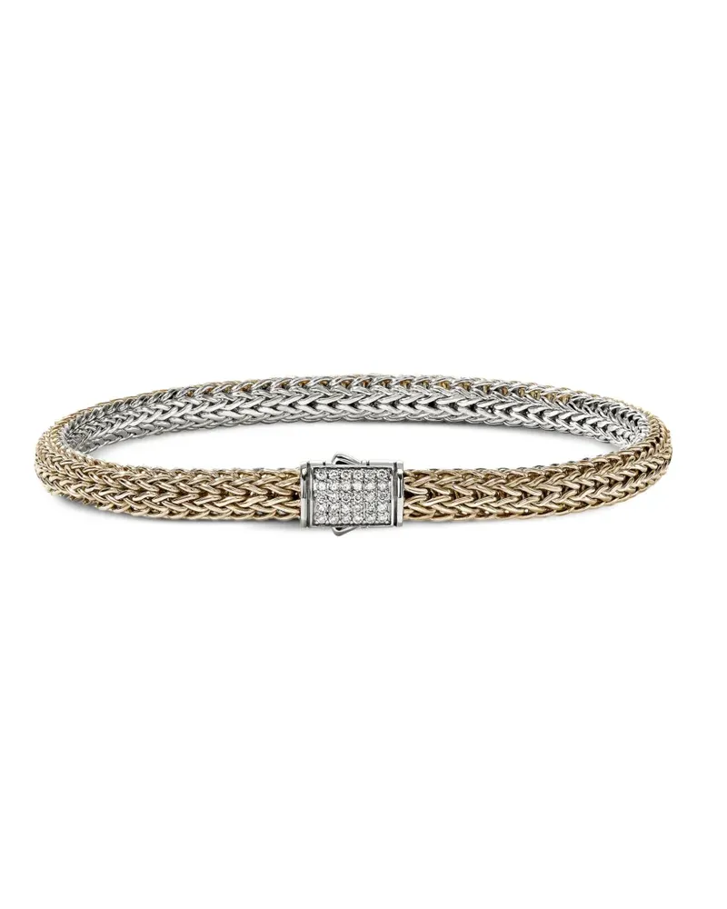 John Hardy 14kt Icon Gelbgold- und Sterlingsilberarmband mit Diamanten Silber