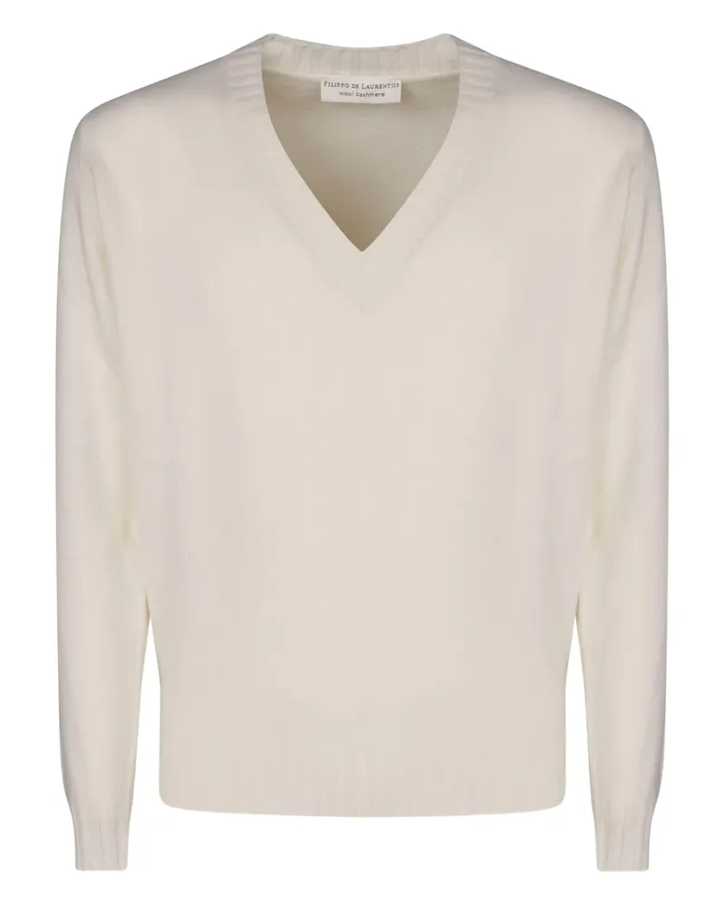 Filippo de Laurentiis Pullover mit V-Ausschnitt - Weiß Weiß