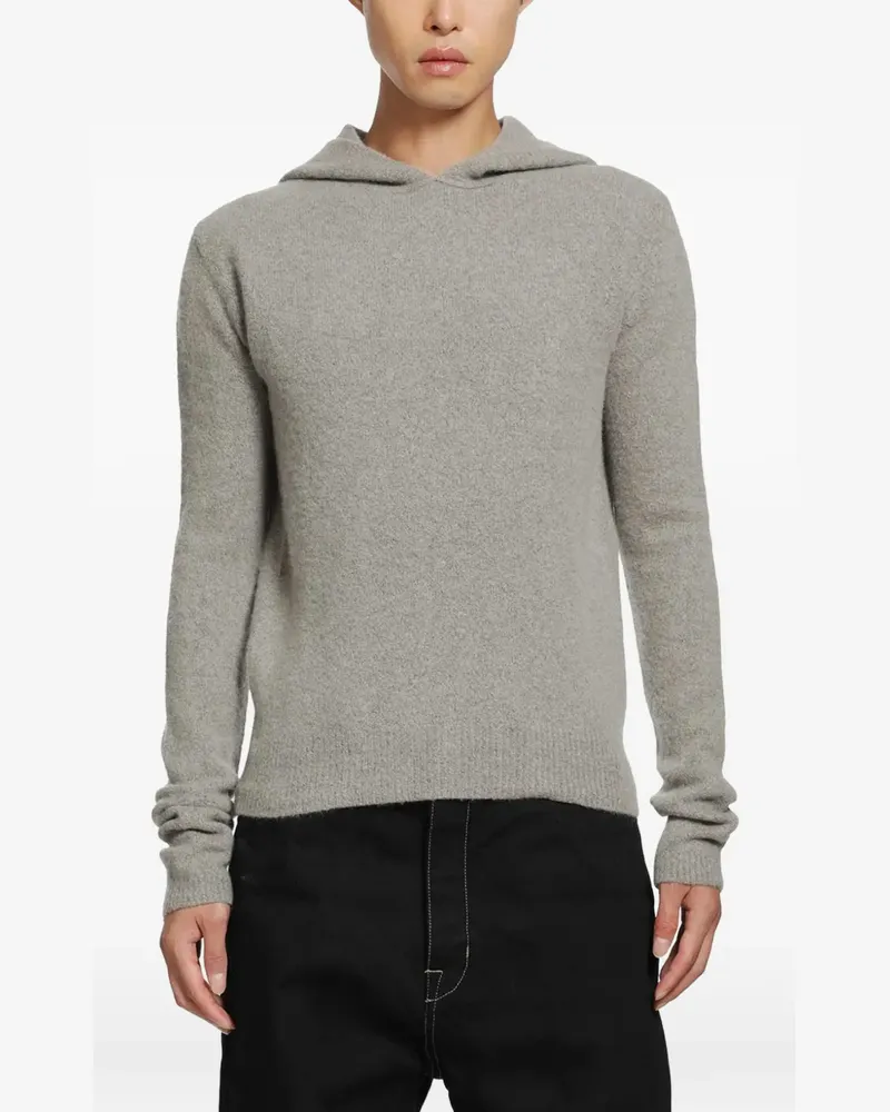Rick Owens Tower felted hoodie - Grau Grau
