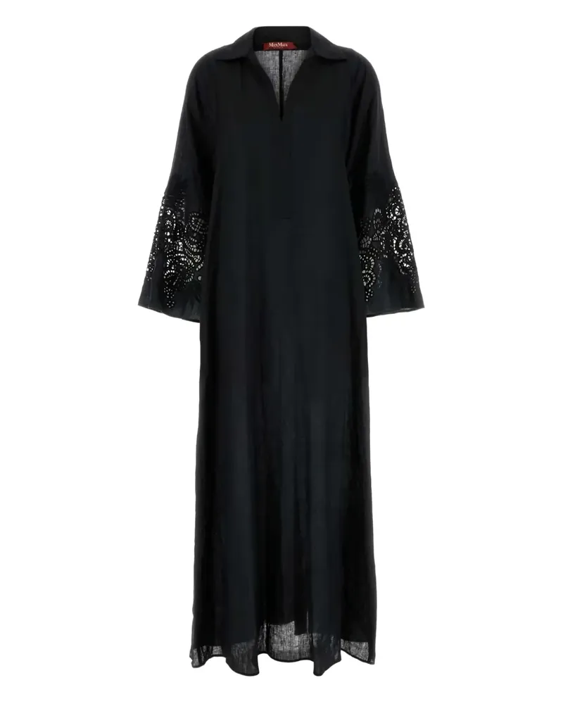 Max Mara Strano Leinenkleid - Schwarz Schwarz