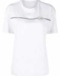 Brunello Cucinelli T-Shirt mit Logo-Stickerei Grau