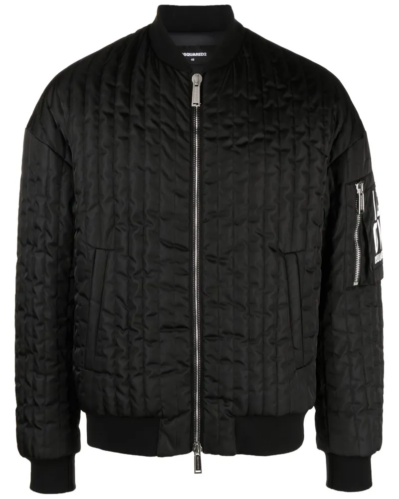 Dsquared2 Bomberjacke mit Logo-Patch - Schwarz Schwarz