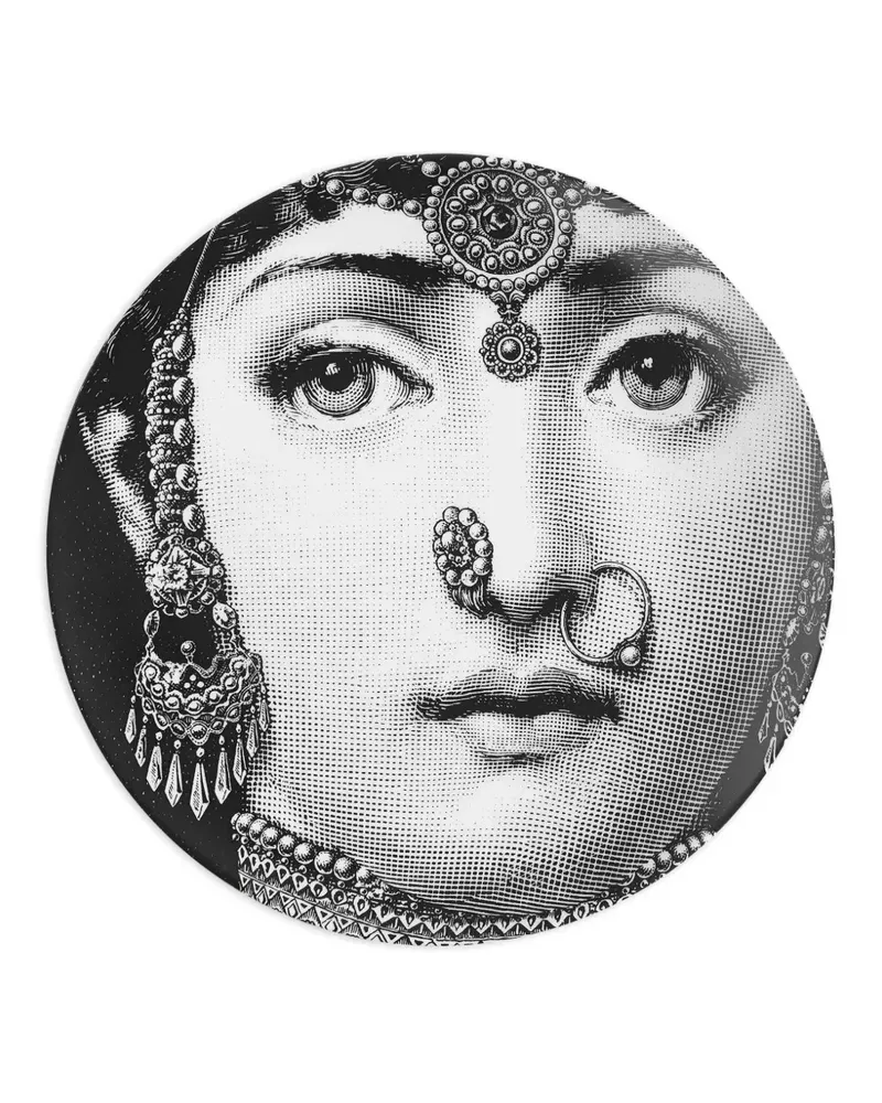 Fornasetti Wandteller mit Frauengesicht - Grau Grau
