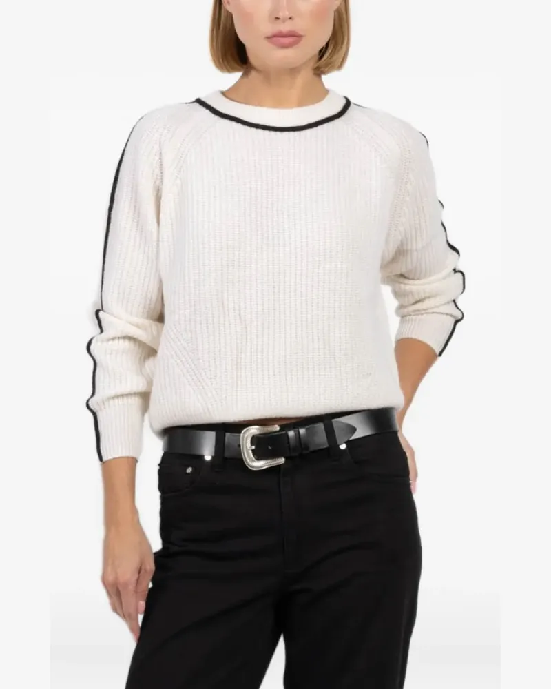 Autumn Cashmere Gerippter Strickpullover - Weiß Weiß