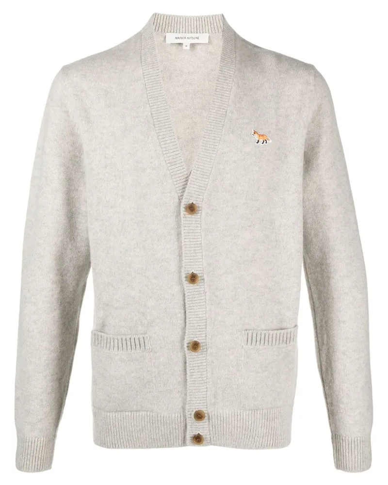 Kitsuné Cardigan mit V-Ausschnitt - Grau Grau