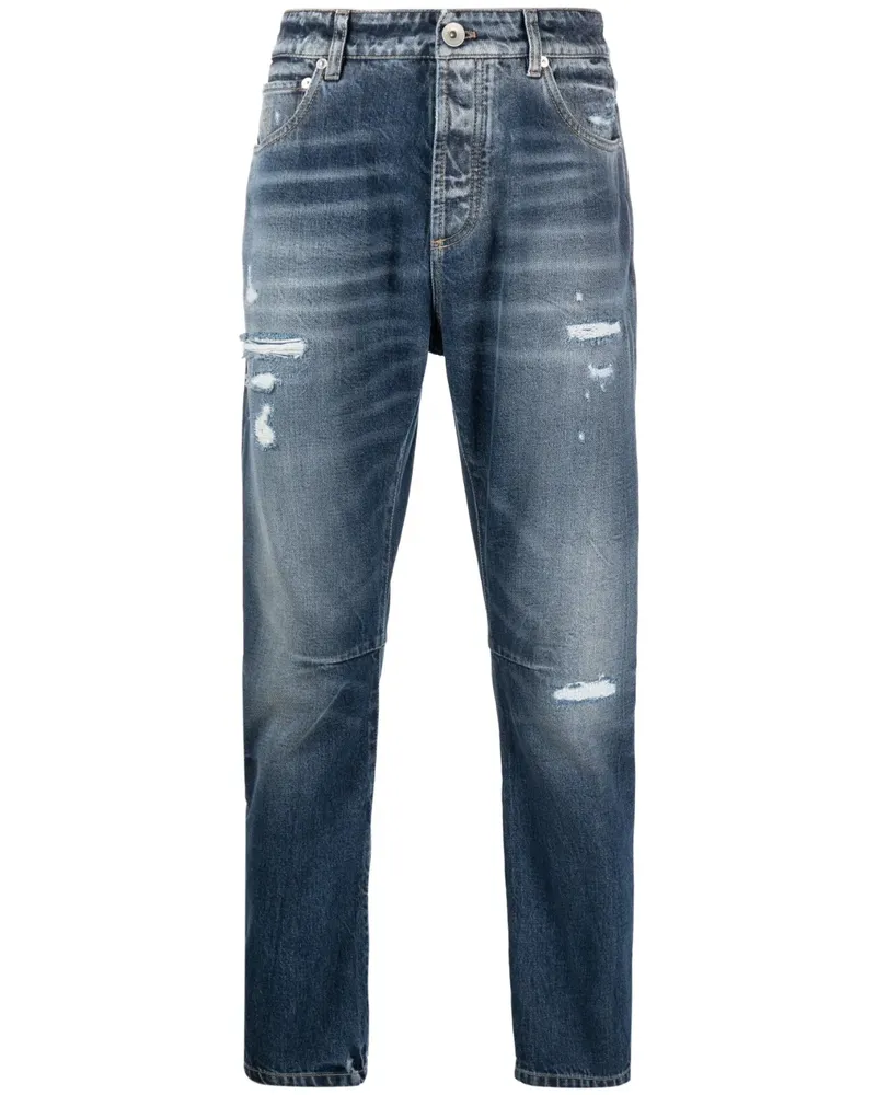 Brunello Cucinelli Jeans im Distressed-Look - Blau Blau