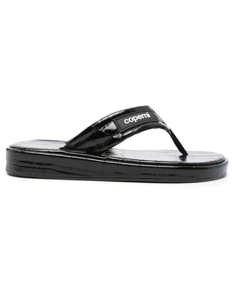 COPERNI Flip-Flops mit Kroko-Optik - Schwarz Schwarz