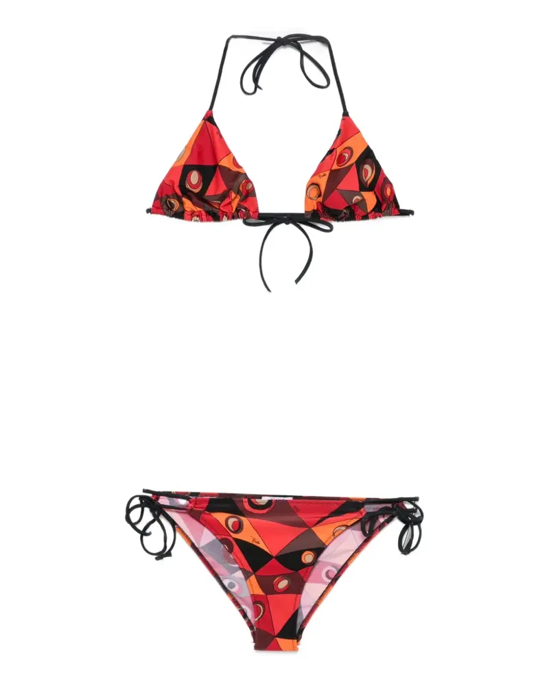 Emilio Pucci geometric-print triangle bikini - Orange Orange