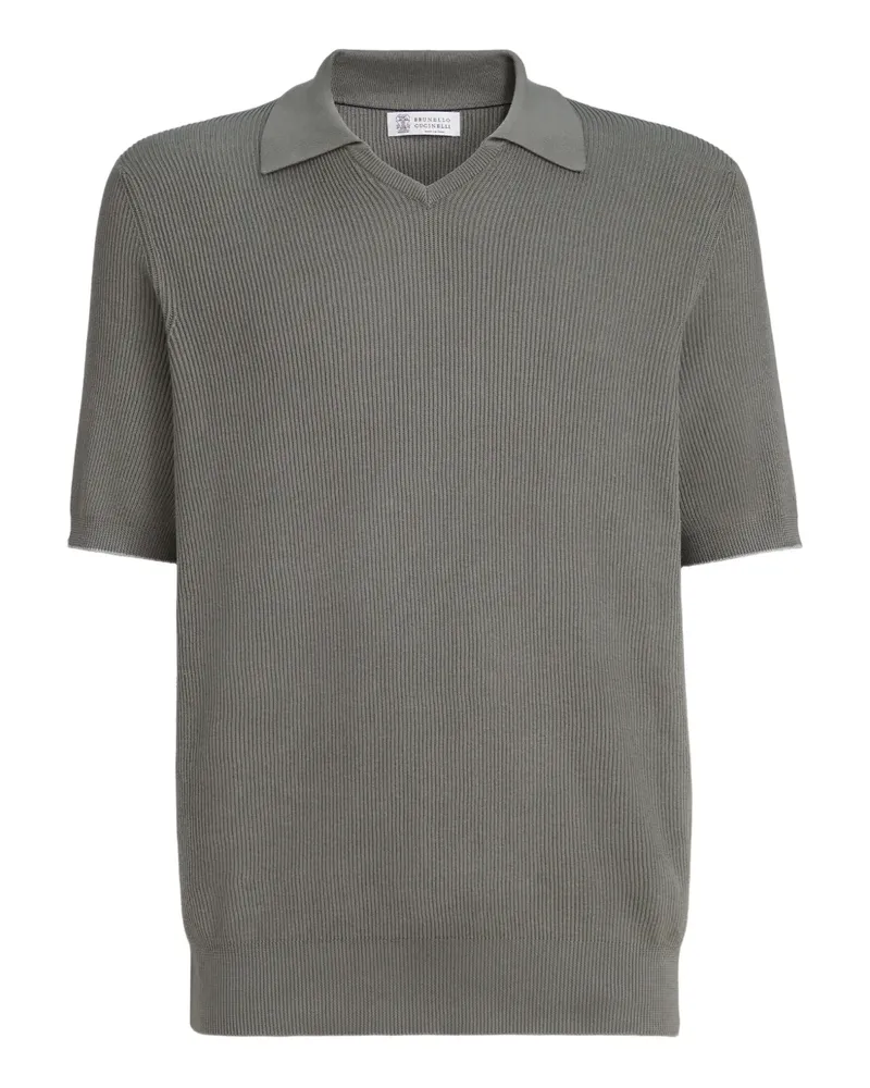 Brunello Cucinelli T-Shirt mit V-Ausschnitt - Grau Grau