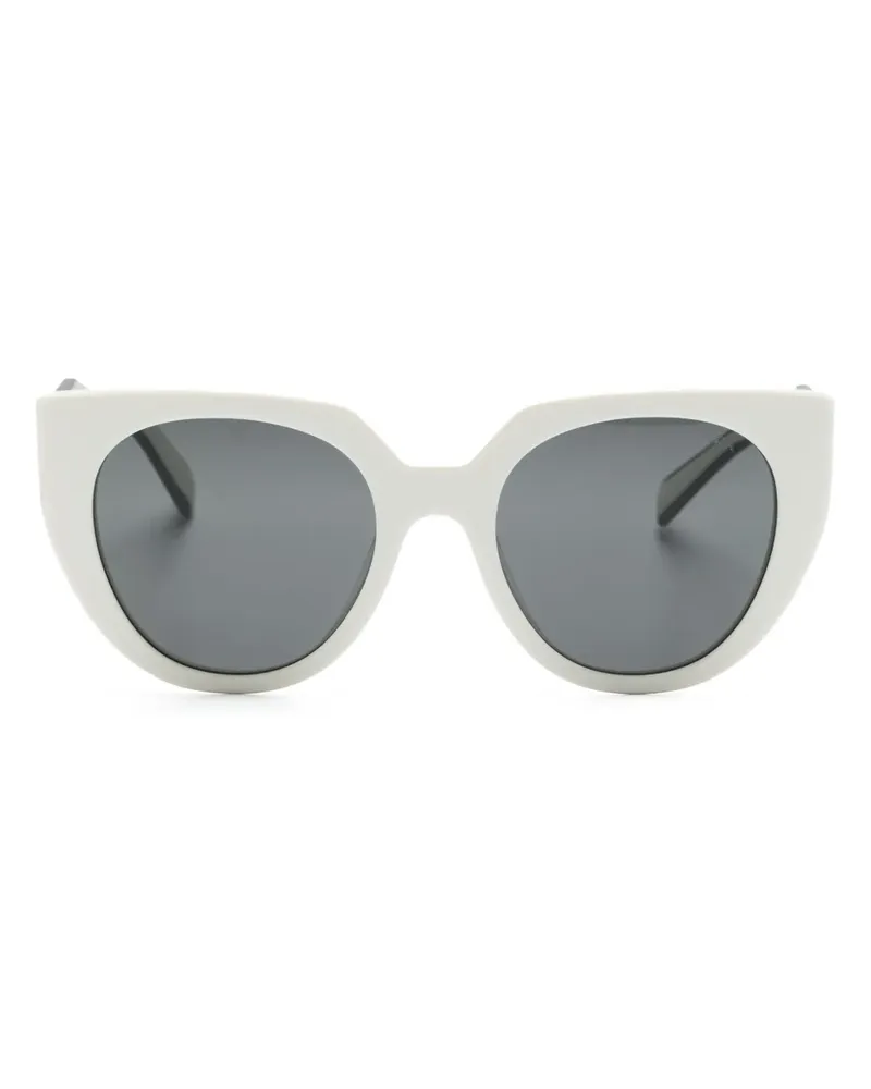 Prada Cat-Eye-Sonnenbrille mit Logo - Weiß Weiß