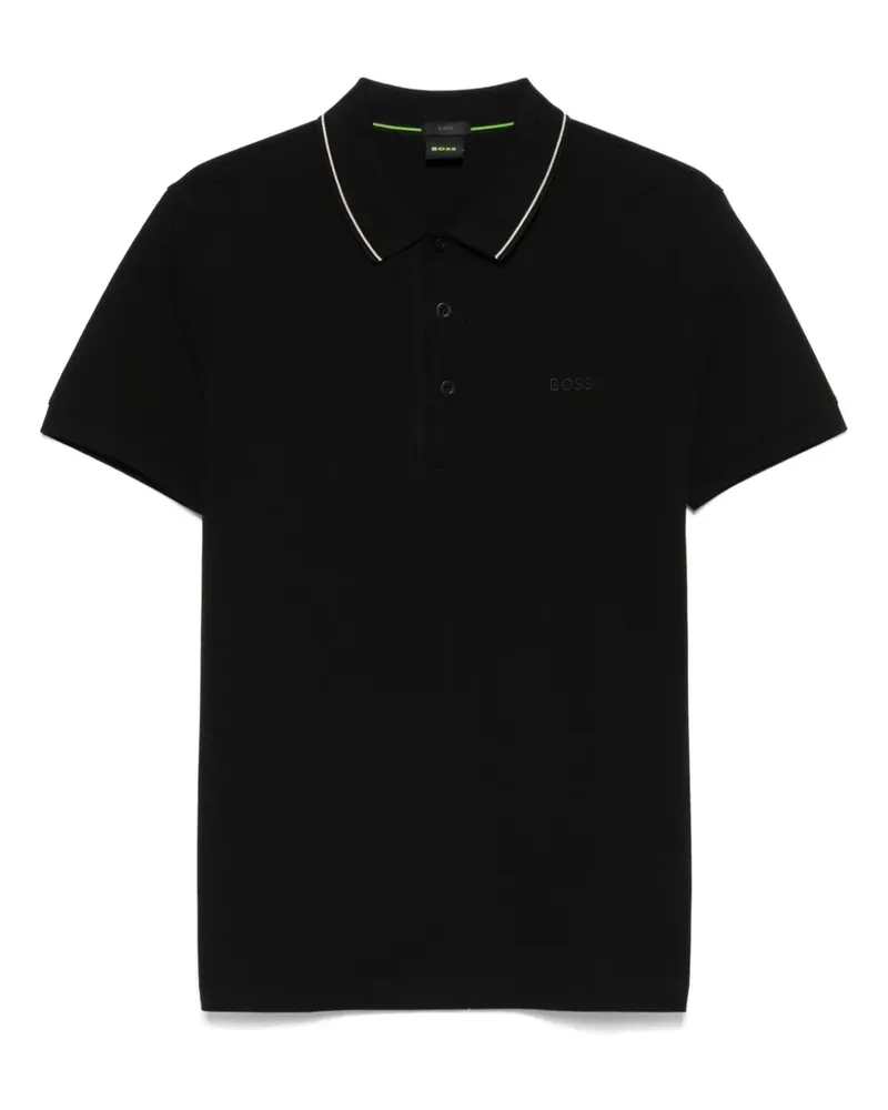 HUGO BOSS Poloshirt mit Logo-Stickerei - Schwarz Schwarz