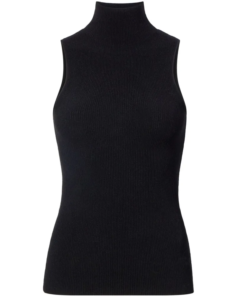 Proenza Schouler Geripptes Matte Stricktop - Schwarz Schwarz