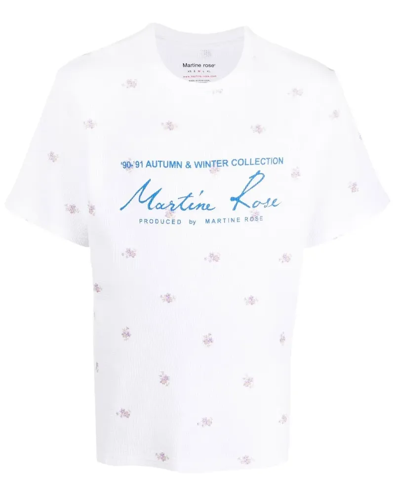 Martine Rose T-Shirt mit Blumen-Print - Weiß Weiß