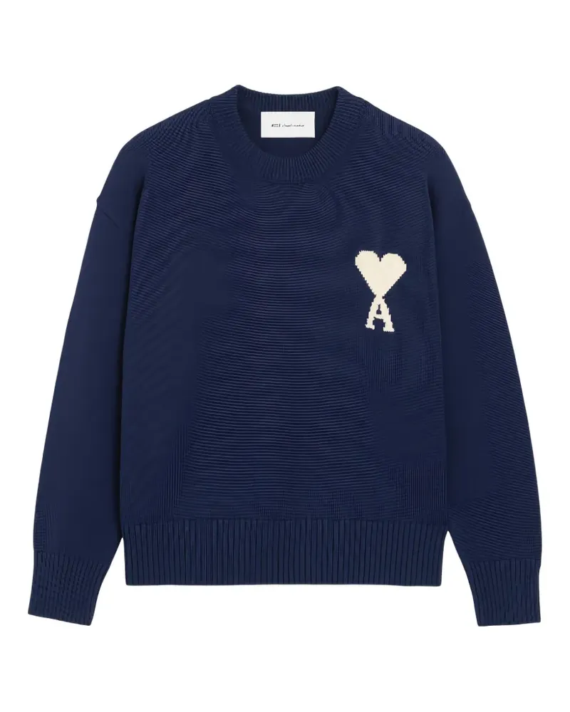 AMI Paris heart-embroidery sweater - Blau Blau