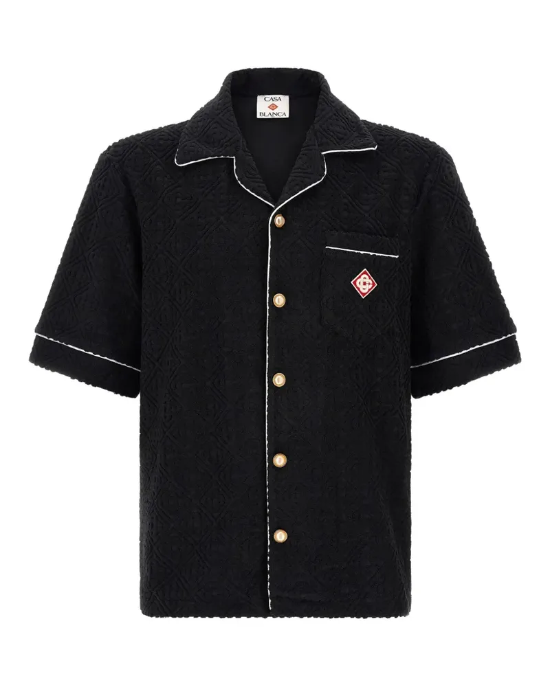 Casablanca Paris Frottee-Poloshirt aus Logo-Jacquard - Schwarz Schwarz
