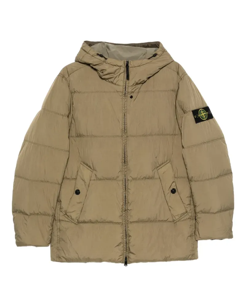 Stone Island Gefütterte Kapuzenjacke - Grün Grün
