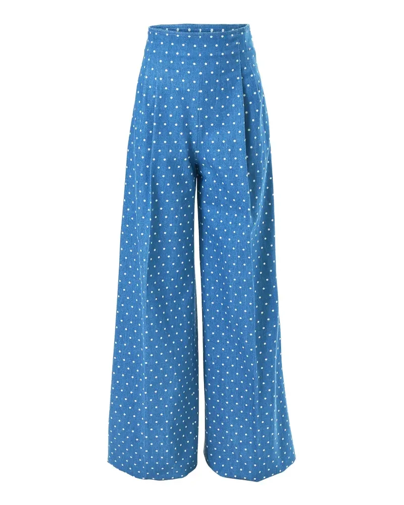 Carolina Herrera New York Marisol-Hose aus Denim mit Polka Dots - Blau Blau