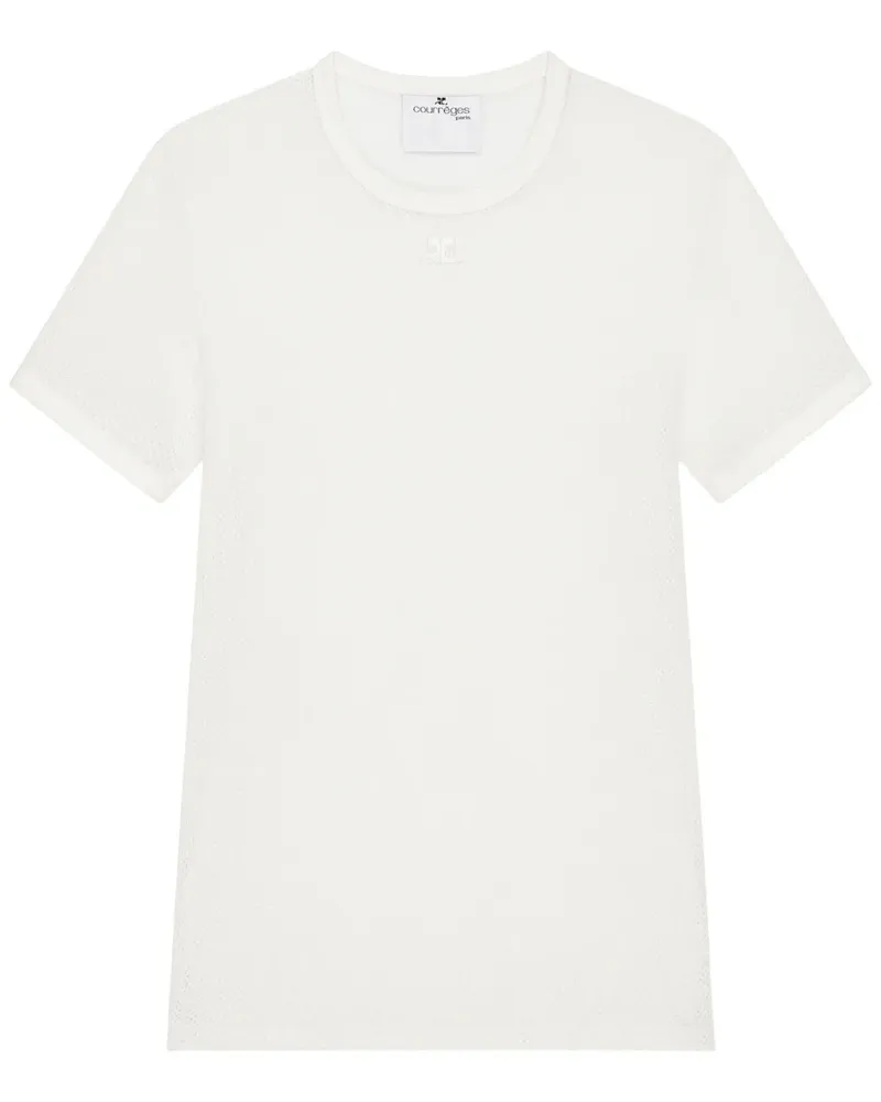 Courrèges T-Shirt aus Mesh - Weiß Weiß