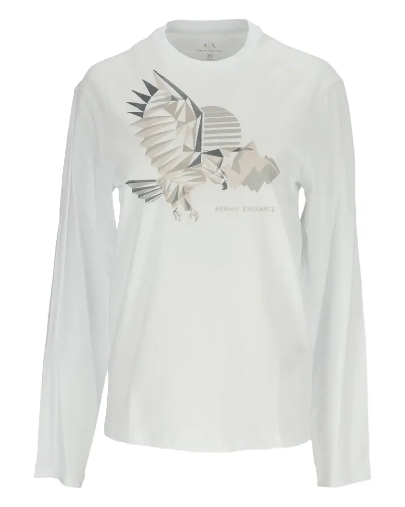 Armani Exchange Langarmshirt mit Adler-Print - Nude Nude