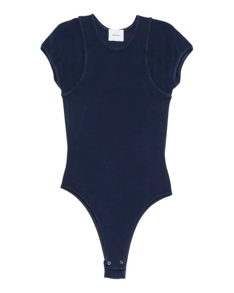 HALFBOY ribbed open-back bodysuit - Blau Blau