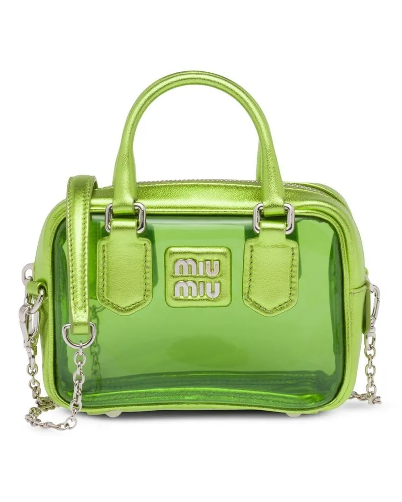 Miu Miu Transparente Mini-Tasche Grün