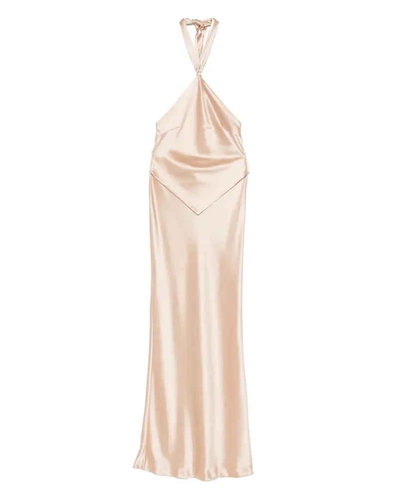 Retrofête Maxikleid aus Satin - Nude Nude