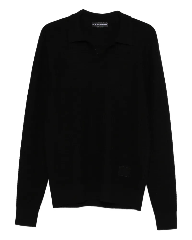 Dolce & Gabbana Pullover mit Poloshirtkragen - Schwarz Schwarz