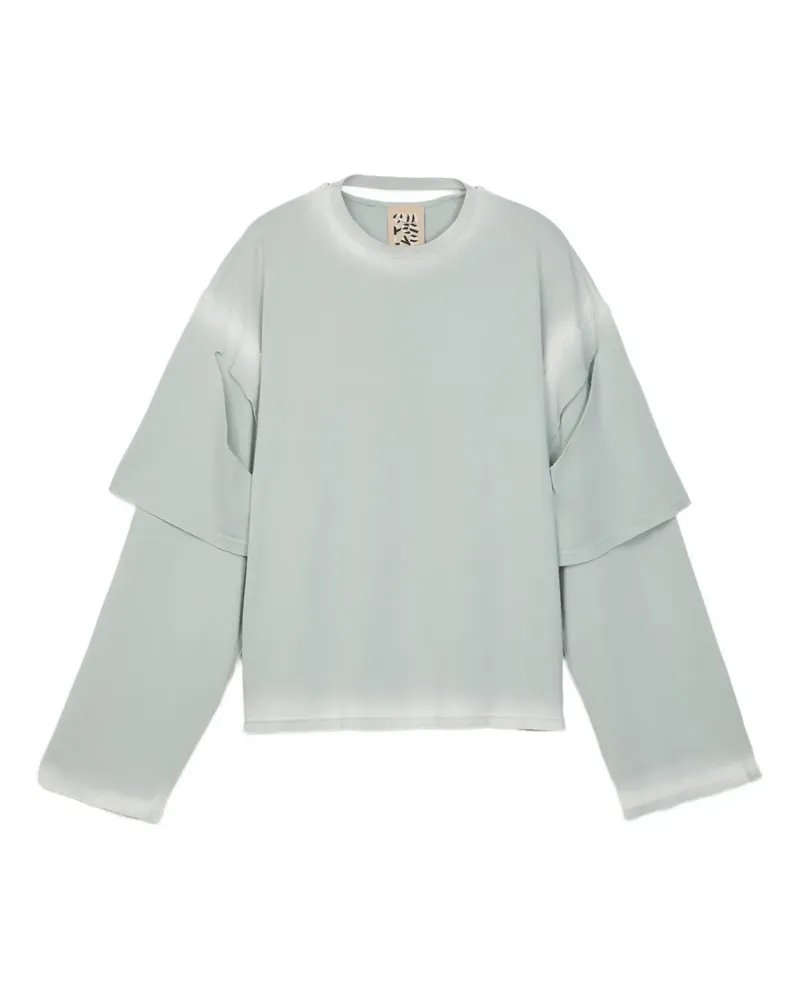 Camper T-Shirt aus Bio-Baumwolle im Layering-Look - Grau Grau