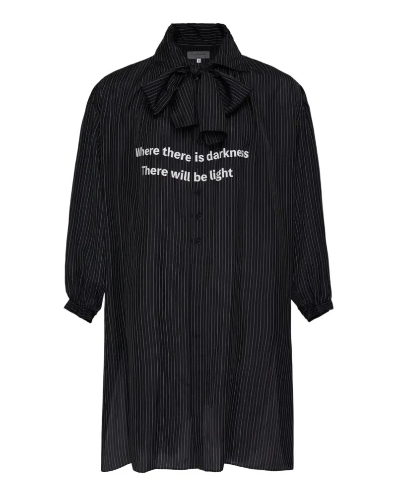 Yohji Yamamoto slogan-print shirt - Schwarz Schwarz
