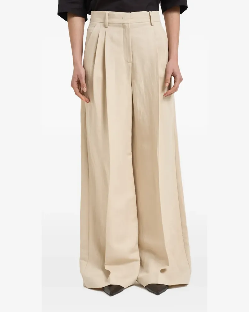 Max Mara pleated wide-leg trousers - Nude Nude