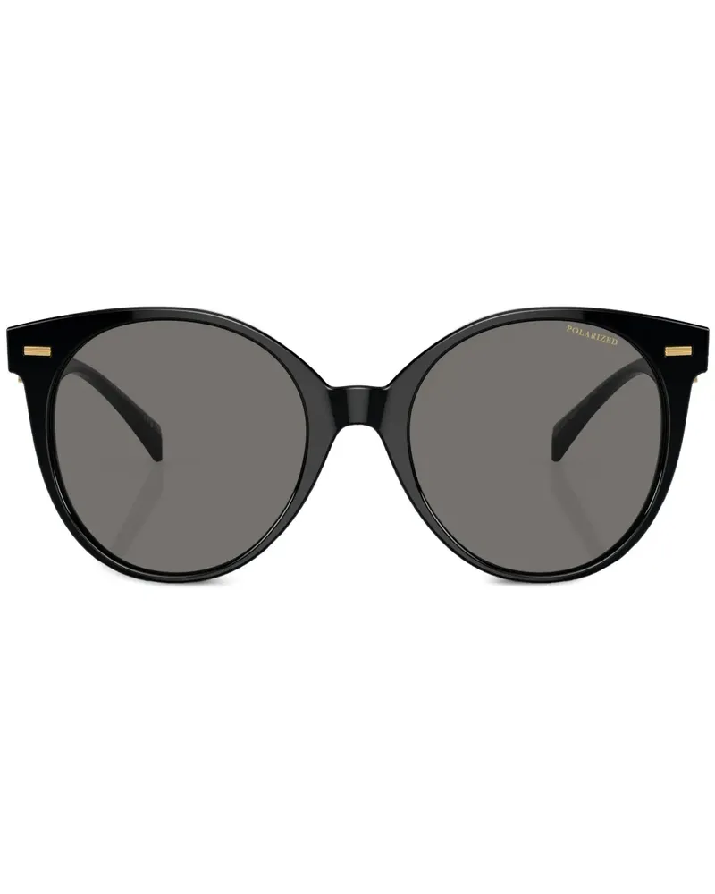 Versace Sonnenbrille mit rundem Gestell - Schwarz Schwarz