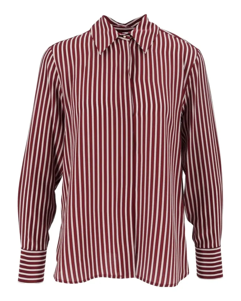 Max Mara Gestreiftes Flirt Seidenhemd - Rot Rot