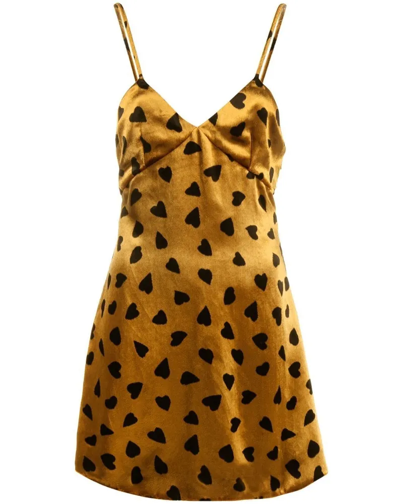 Saint Laurent Kleid mit Herzmuster - Gelb Gelb